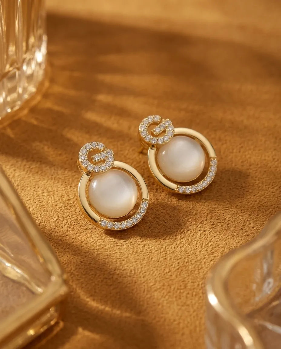 18K Altın Kaplama Zirkon Taşlı Küpe – Model KP-46