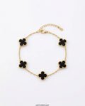 Yonca Bileklik Gold-Siyah