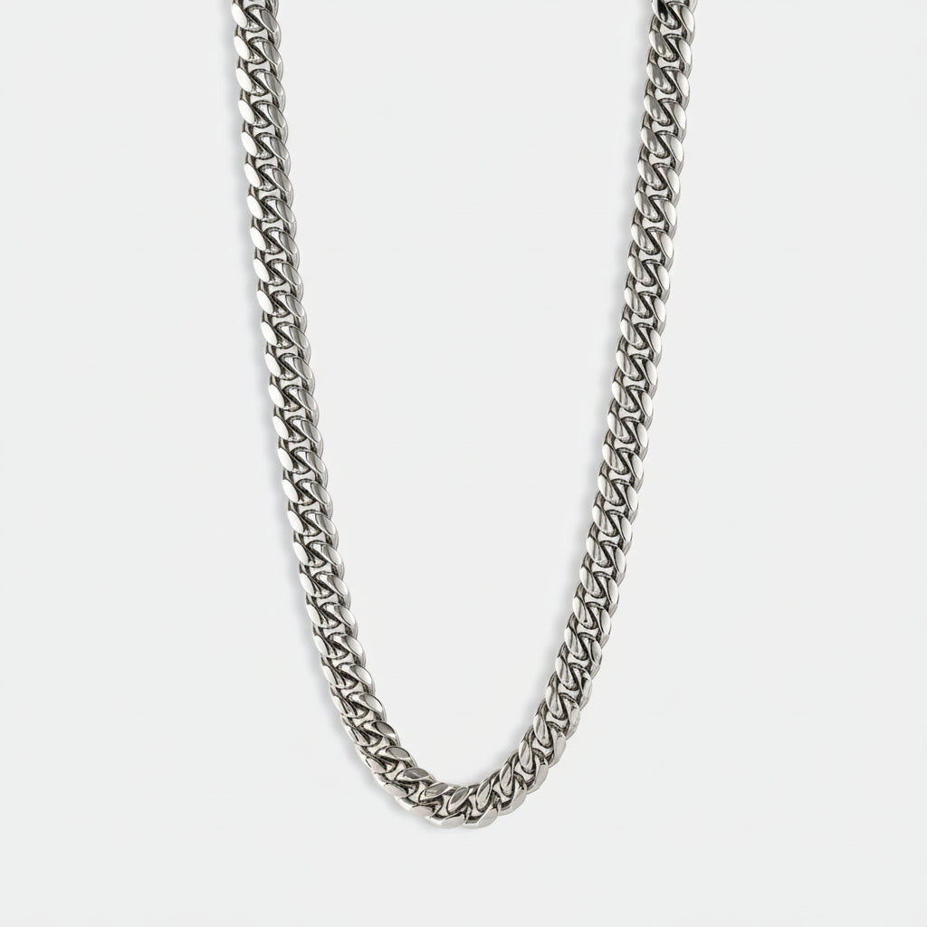 Miami Cuban Link Zincir - 12mm - Gümüş-Renk