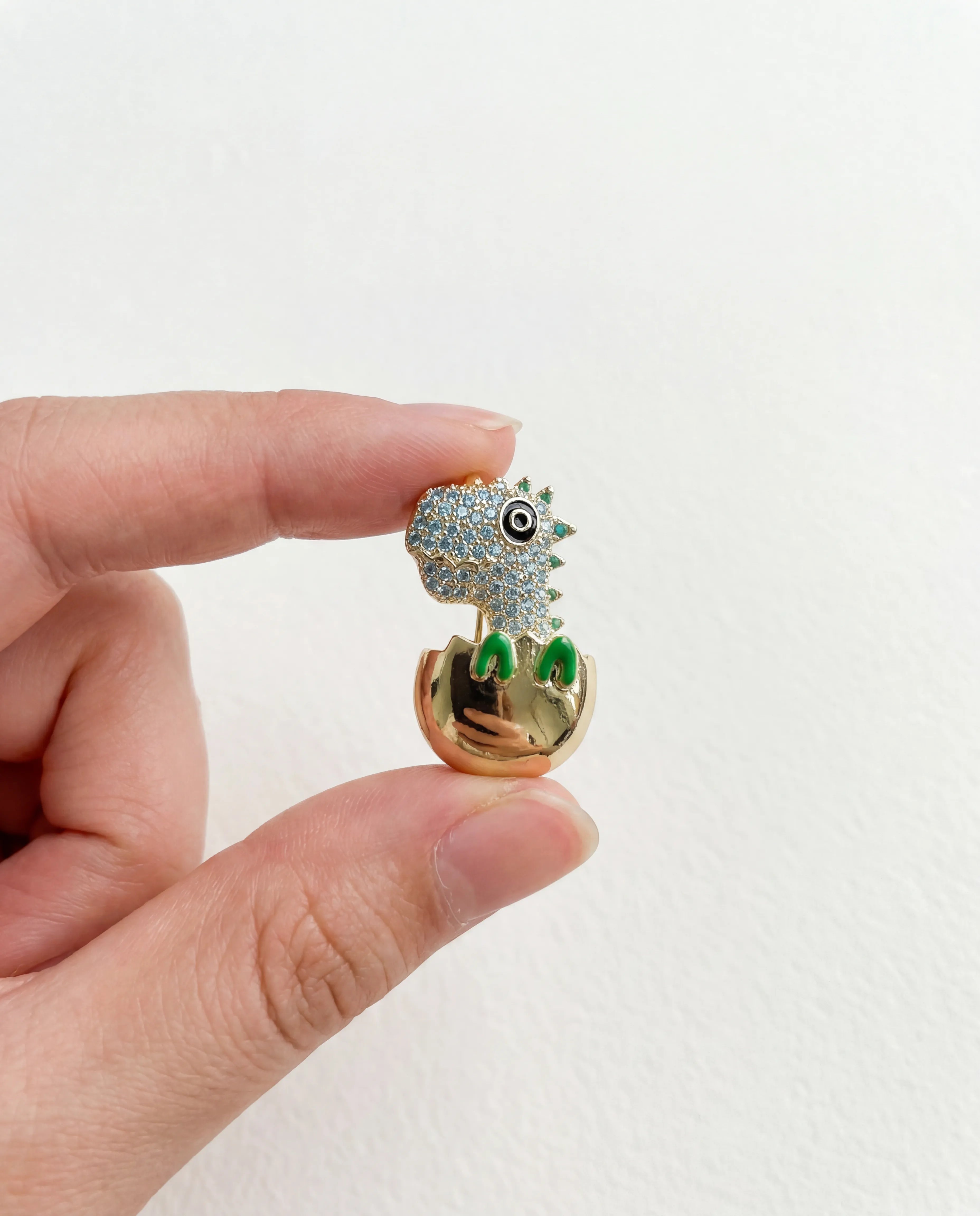 18K Gold Kaplama Mıhlama Zirkon Taşlı Broş