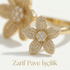 Mıhlama zirkon taş yüzük 18k altın