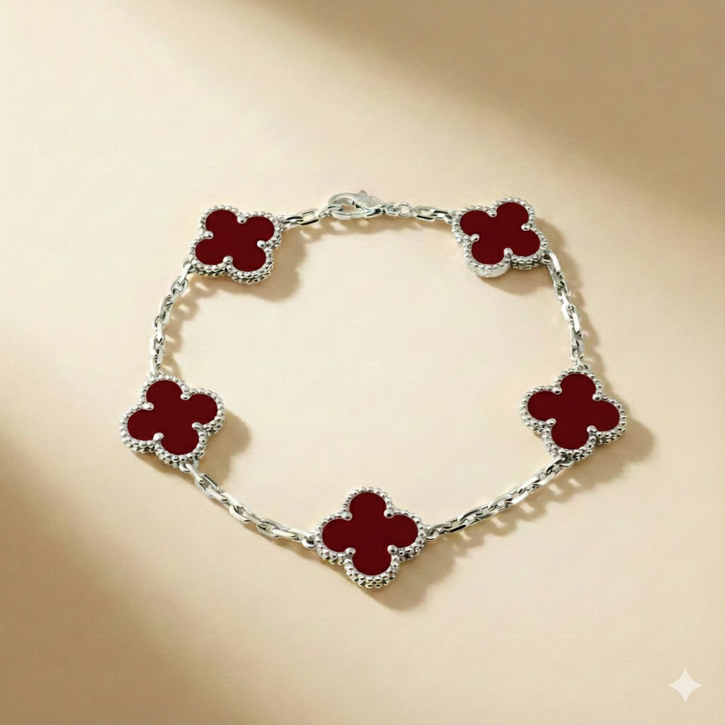 YONCA BİLEKLİK- GÜMÜŞ/KIRMIZI