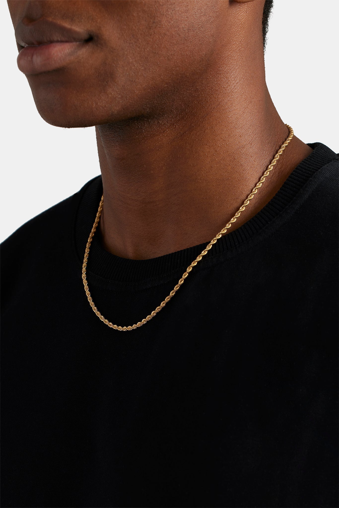 Parla Aksesuar Erkek Kolye Rap Çelik Altın Kaplama 3mm