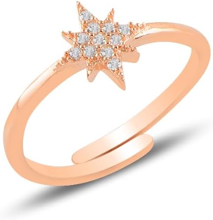 925 Ayar Ayarlanabilir Minimal Kutup Yıldızı Gümüş Yüzük