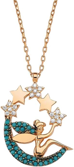 925 Ayar Ay Yıldız Peri Kadın Gümüş Kolye