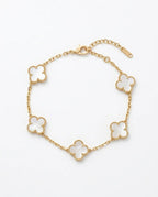 Yonca Bileklik Gold-Beyaz