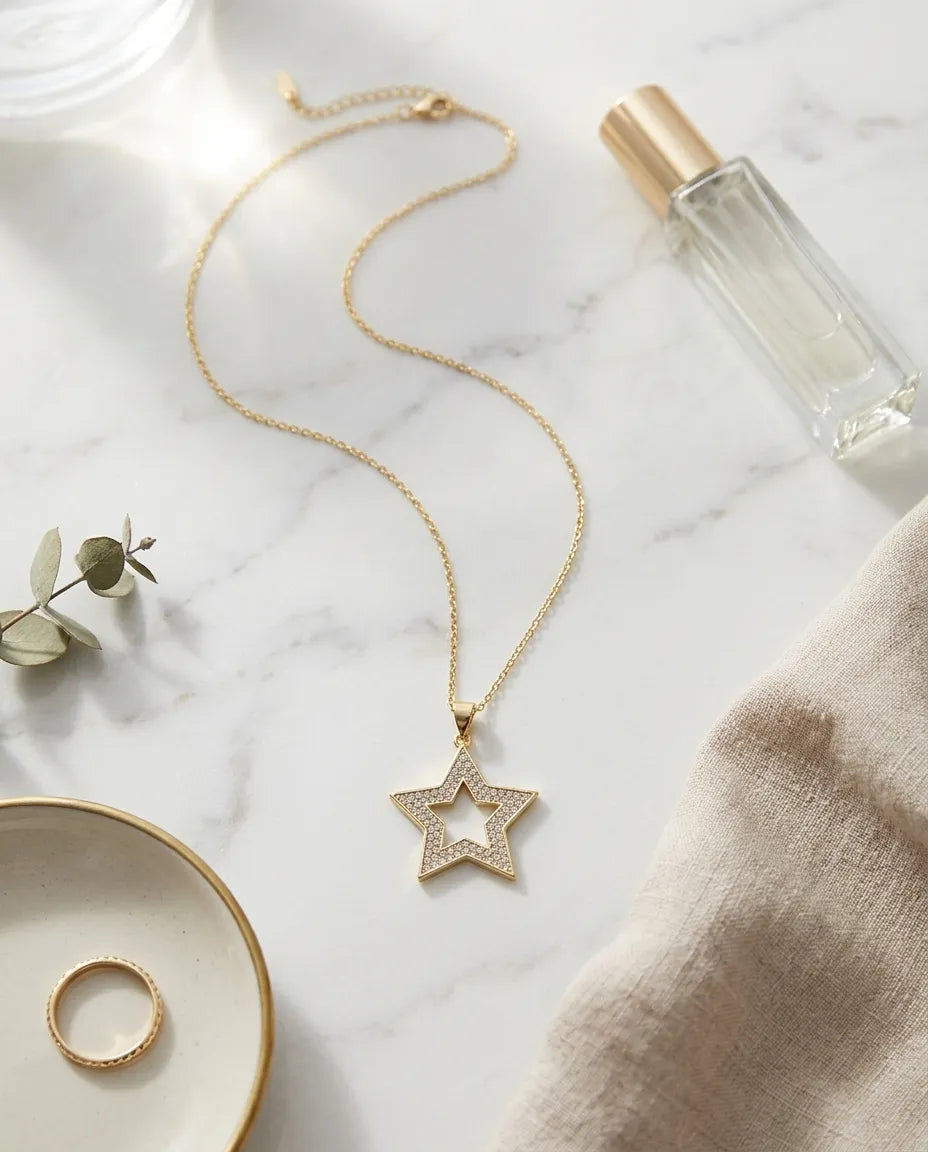 Star zirkon taşlı kolye