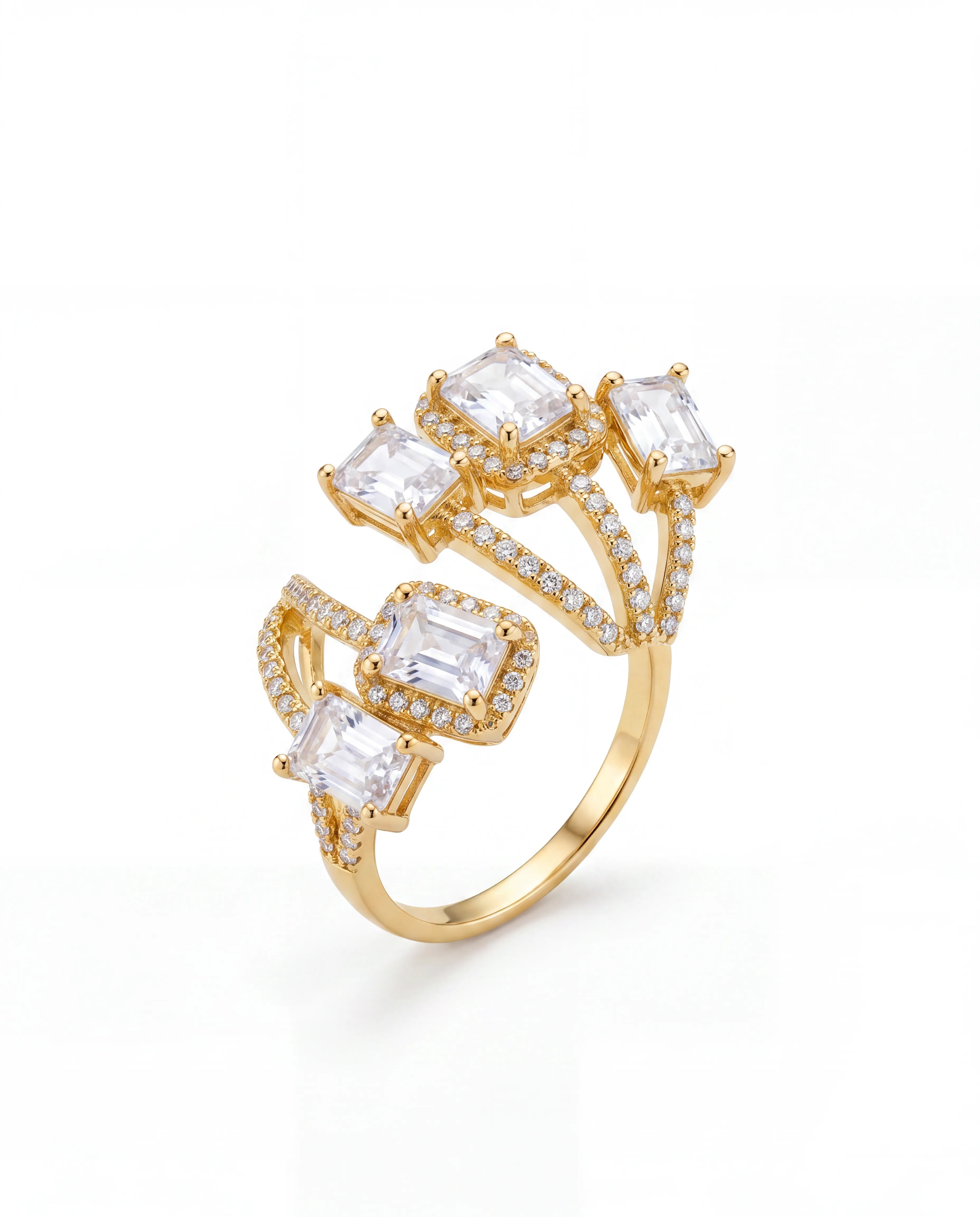 Baget taş yüzük zirkon taş