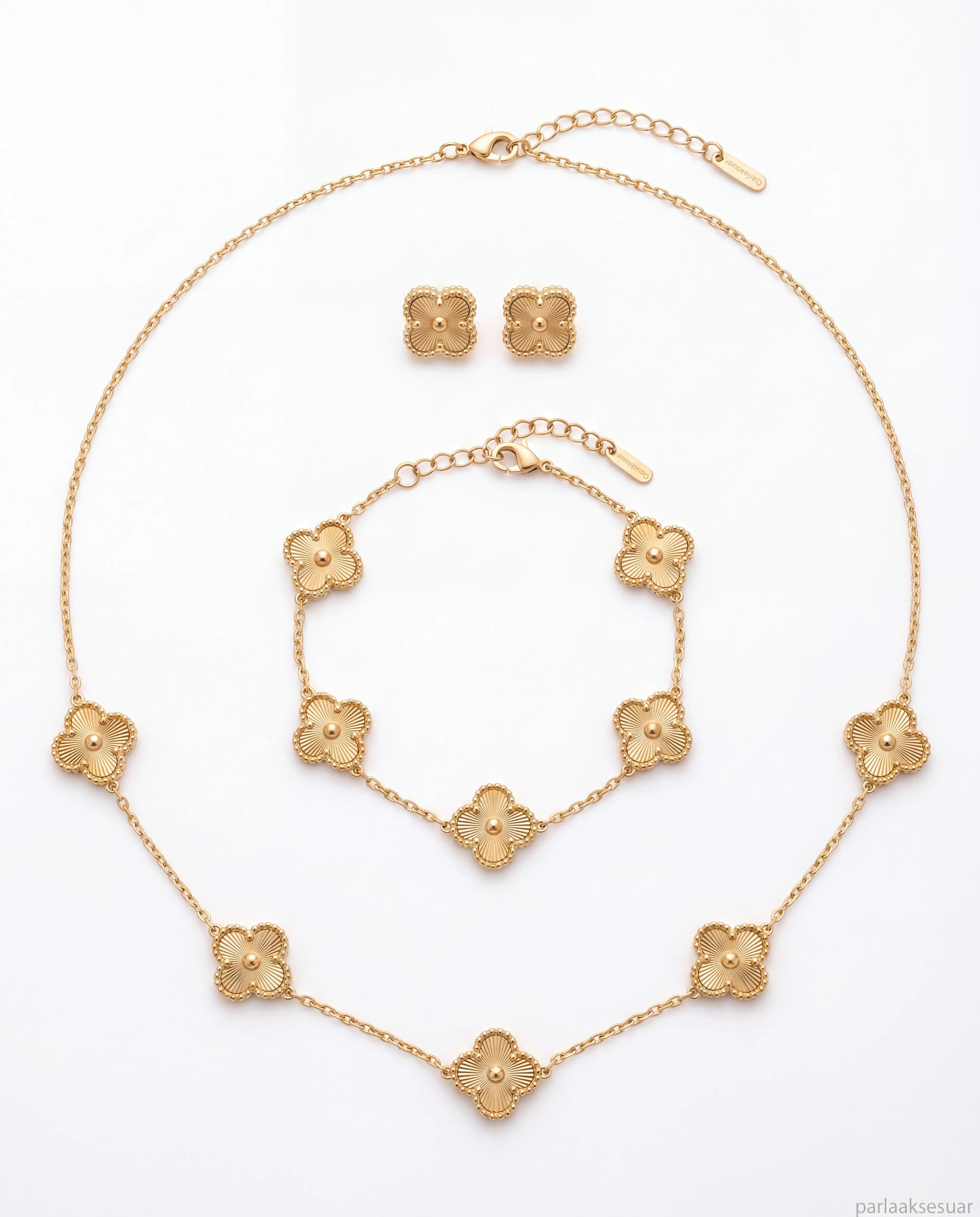 Yonca 3'lü Set - Kolye, Bileklik & Küpe (Kopya)