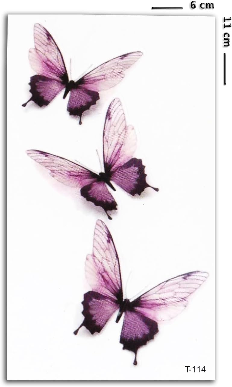 3 Boyutlu Kelebek Dövmes, Kelebek Tattoo, Kadın Geçici Dövme