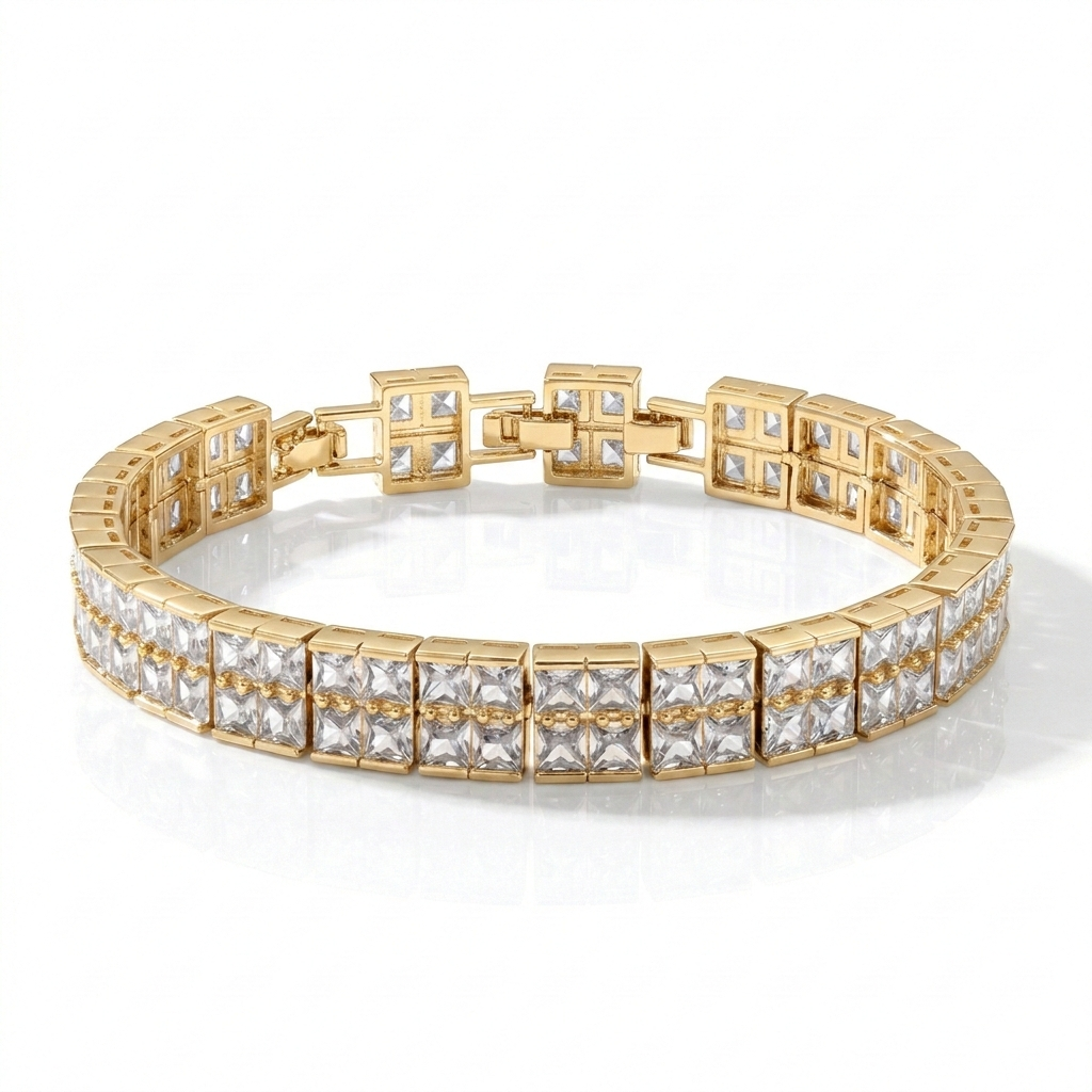 Kristal Taşlı Çelik Aksesuar - Elmas Efekti