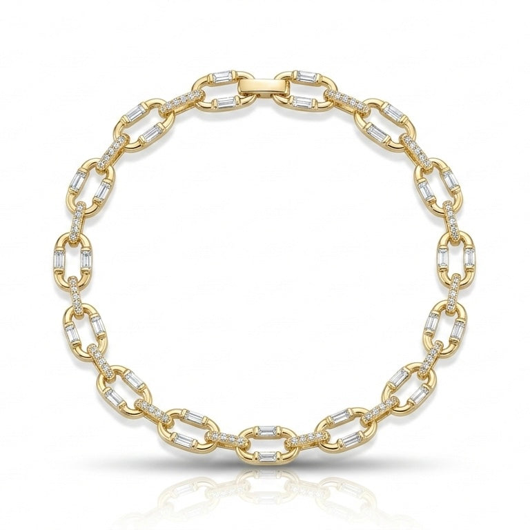 Zirkon Taşlı Çelik Bileklik