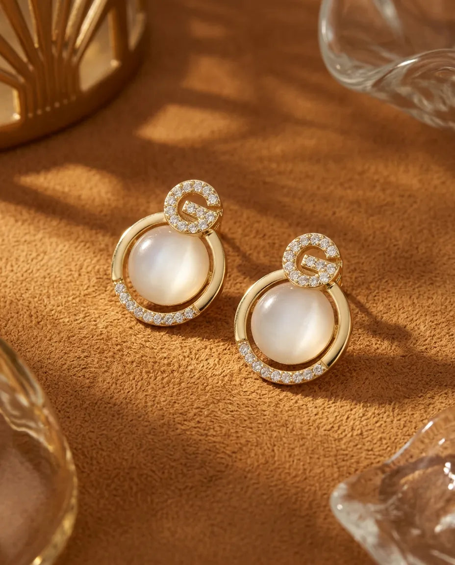 18K Altın Kaplama Zirkon Taşlı Küpe – Model KP-46