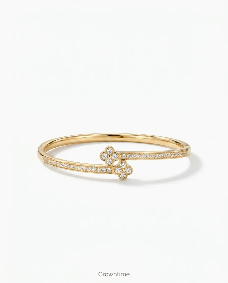 Yonca kelepçe 18k gold kaplama