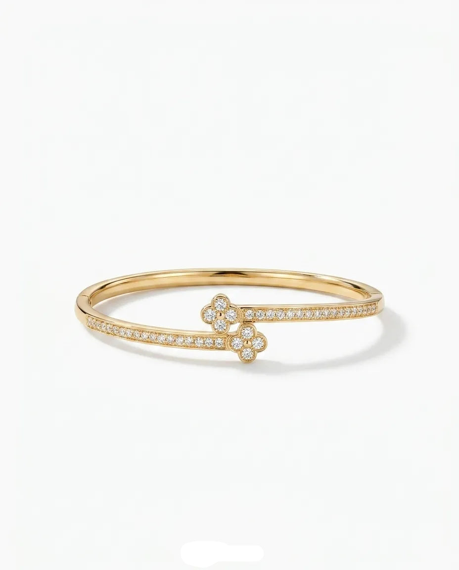 Yonca kelepçe 18k gold kaplama