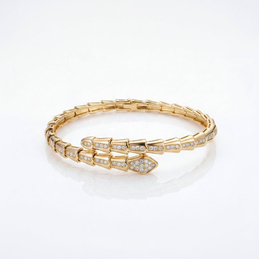 Snek 18k gold kaplama kelepçe