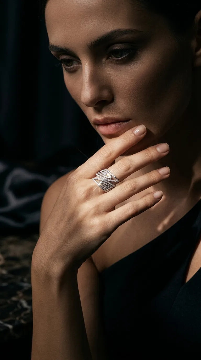 Zirkon taşlı yüzük 18k kaplama