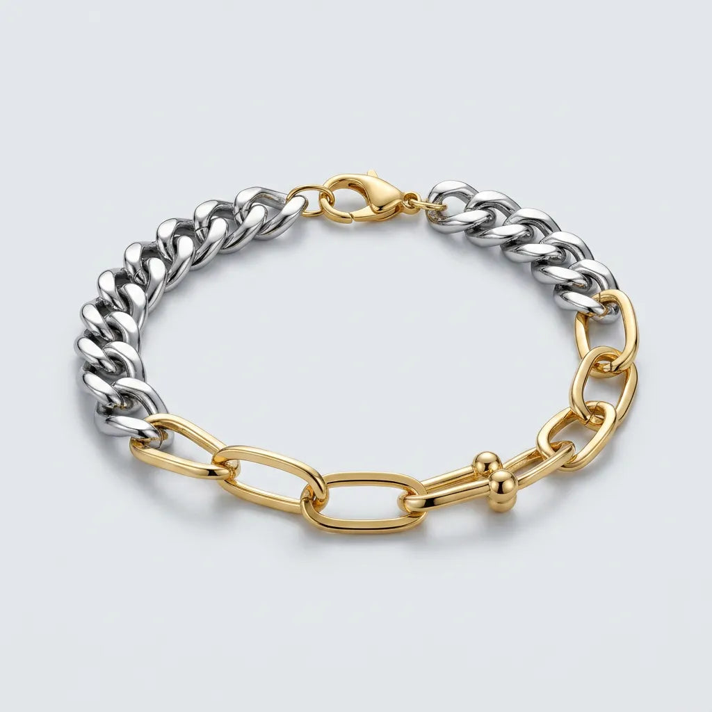 Two tone bileklik 14k Altın kaplama
