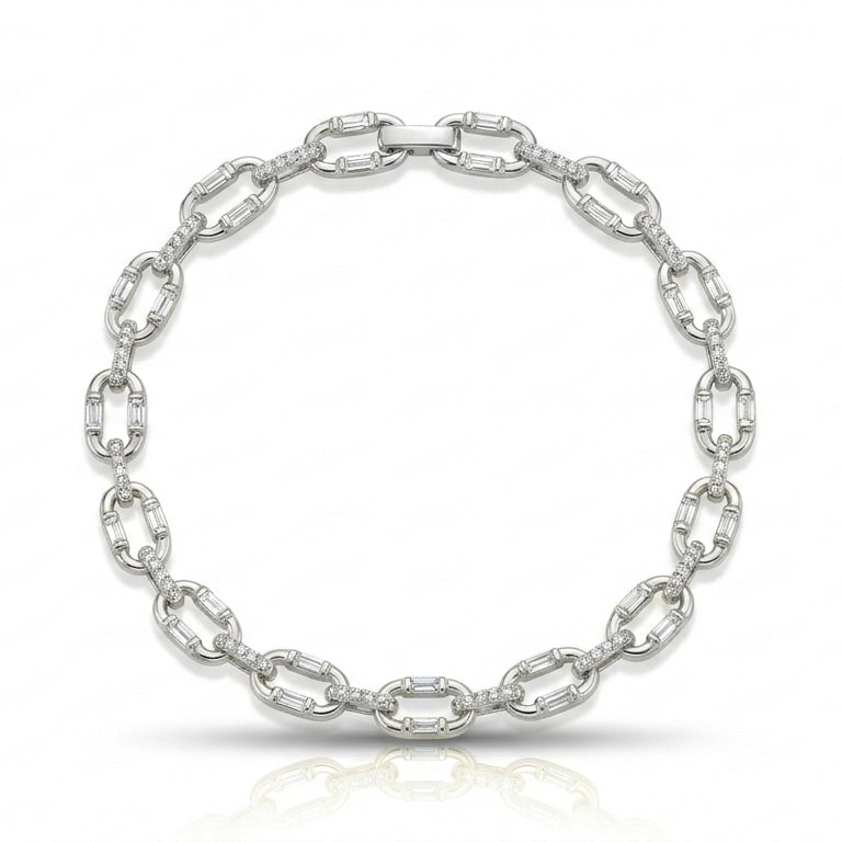 Zirkon Taşlı Çelik Bileklik