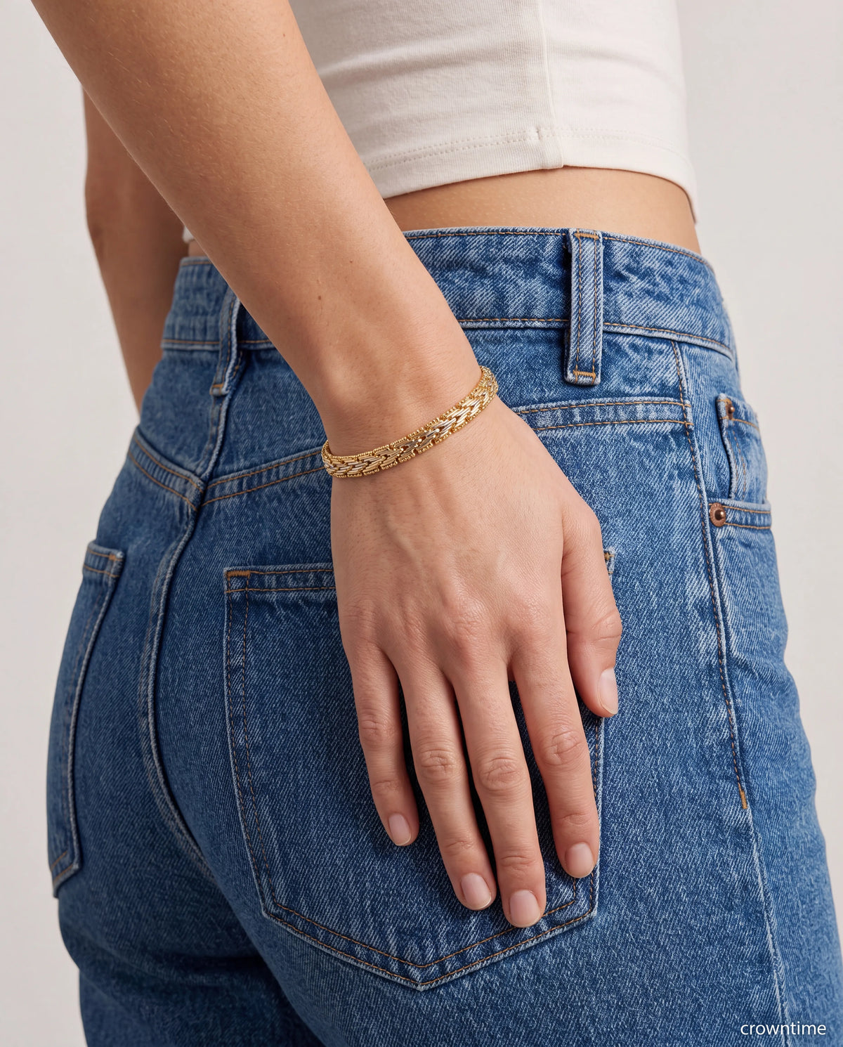 Unisex 18K Altın Kaplama Hasır Bileklik