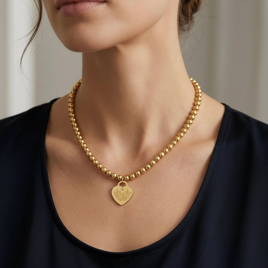 Tiff Gold-Silver Boncuk Zincir Kolye