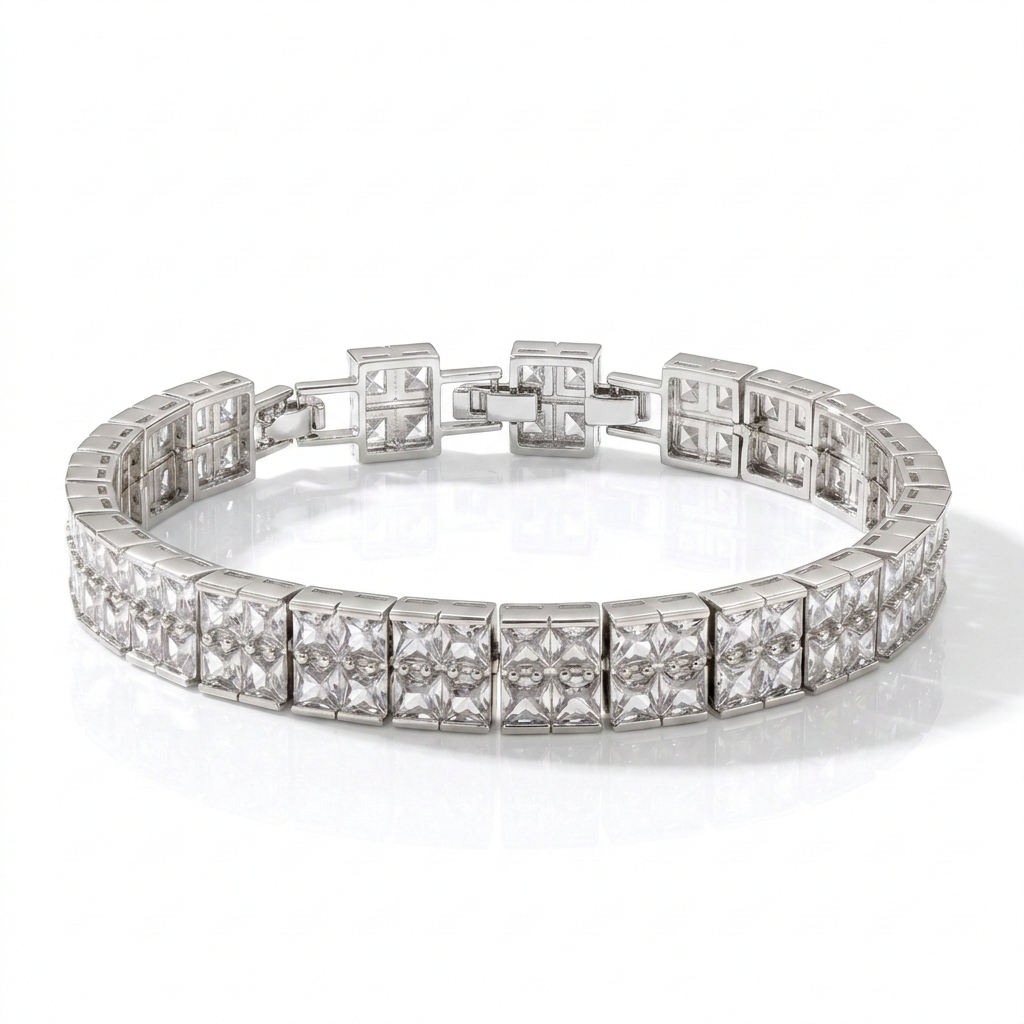 Kristal Taşlı Çelik Aksesuar - Elmas Efekti