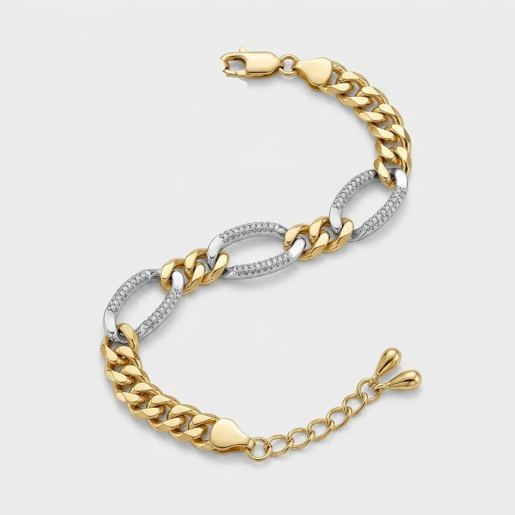 Two tone bileklik 14k Altın kaplama