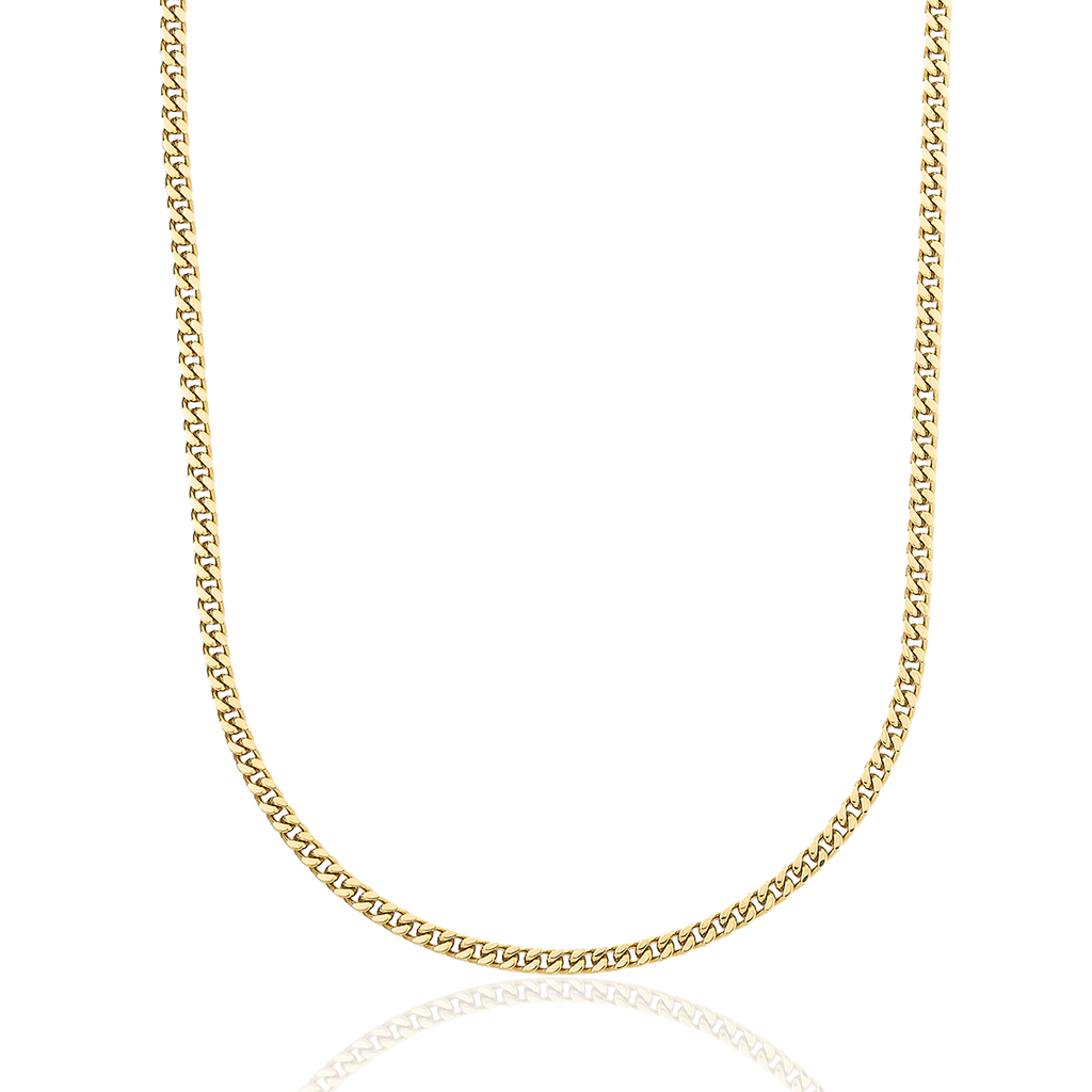 Sarı Altın Mikro Küba Zinciri - 3mm