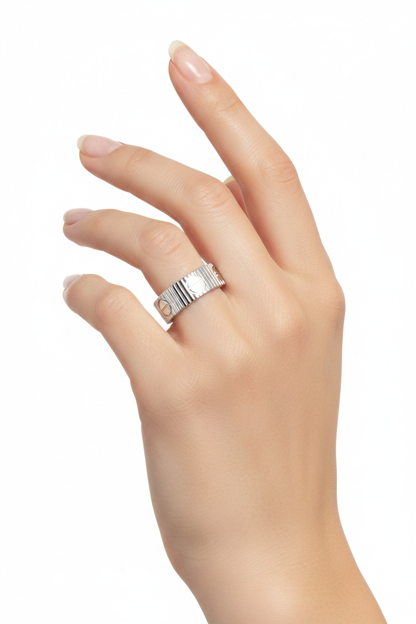 Yeni Lovv Çelik Yüzük White Gold 14k Kaplama (Taşsız)
