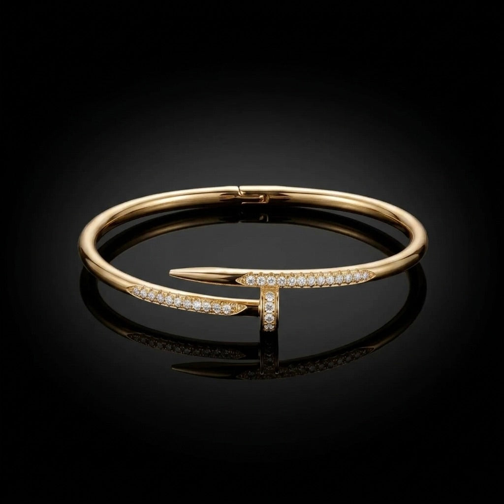 Çivi 18k gold kaplama kelepçe