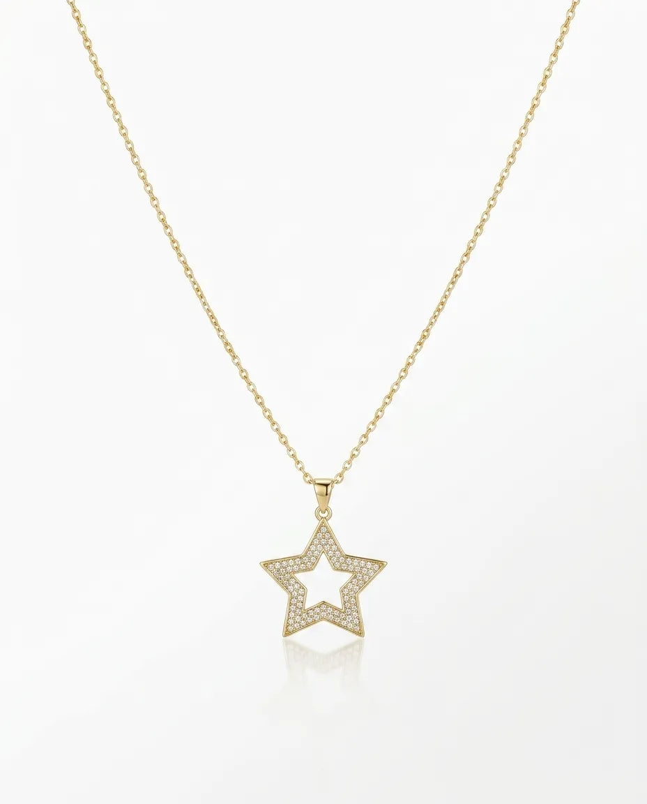Star zirkon taşlı kolye