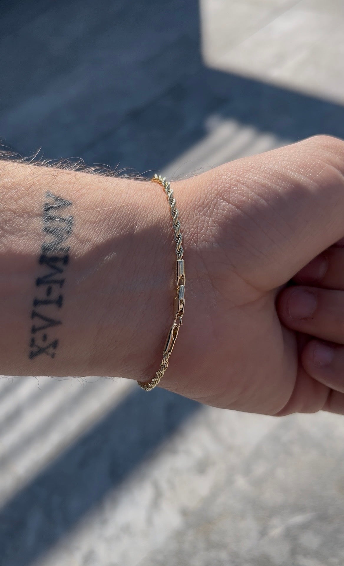 Parla Aksesuar Halat Bileklik Çelik 14K Altın Kaplama 3mm