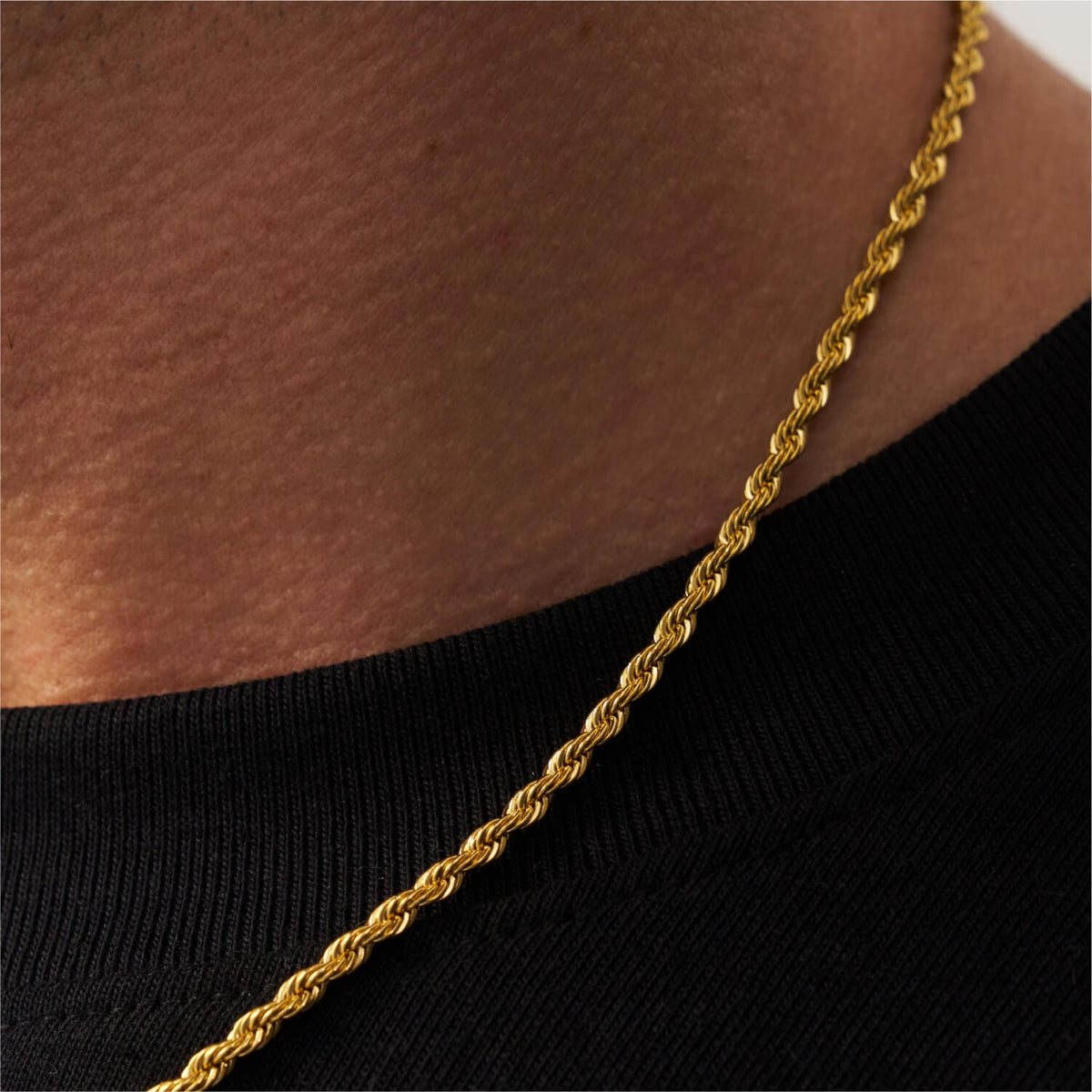 Halat Zincir Kolye 3mm – 14K Altın Kaplama
