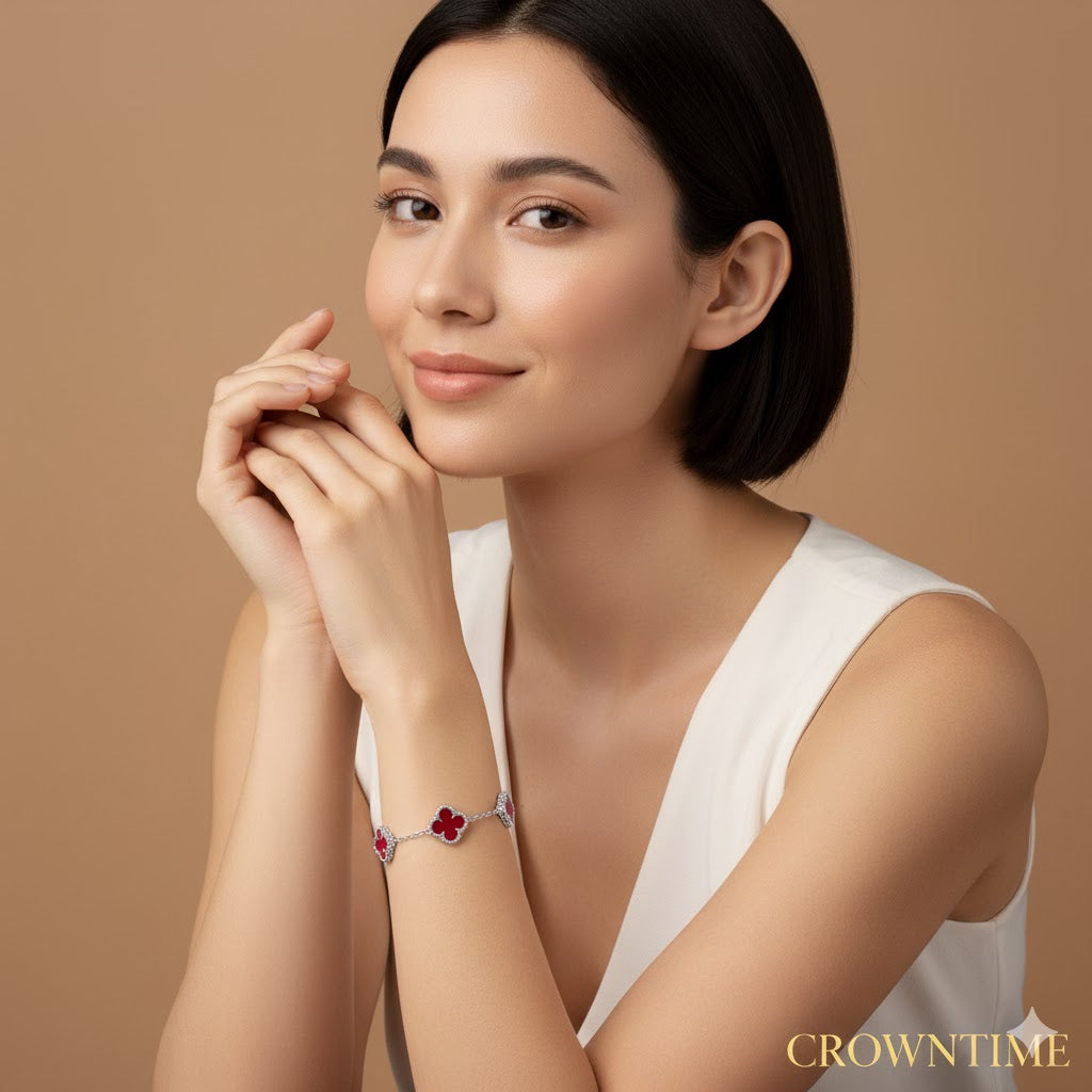 YONCA BİLEKLİK- GÜMÜŞ/KIRMIZI